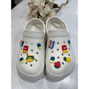 Clogs toy and Food Jibbitz White sandal Shoes‎